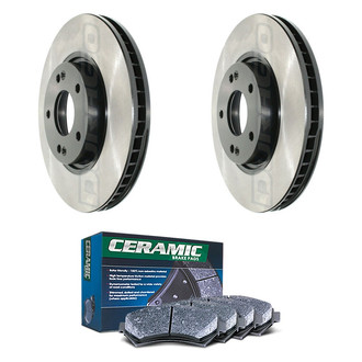 DuraGo® - Electrophoretic Coated Plain Front Brake Kit with Ceramic Pads