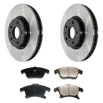 DuraGo® - Electrophoretic Coated Plain Front Brake Kit with Ceramic Pads