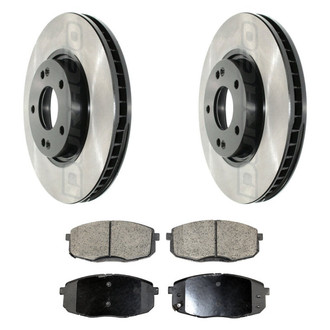 DuraGo® - Electrophoretic Coated Plain Front Brake Kit with Ceramic Pads