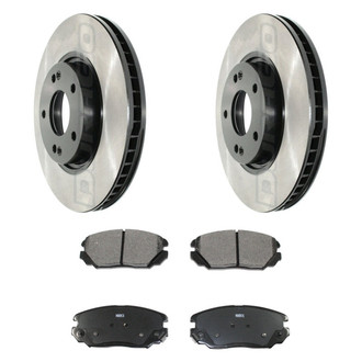 DuraGo® - Electrophoretic Coated Plain Front Brake Kit with Ceramic Pads