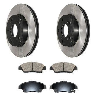 DuraGo® - Electrophoretic Coated Plain Front Brake Kit with Ceramic Pads
