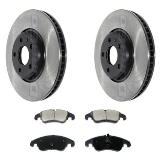 DuraGo® - Electrophoretic Coated Plain Front Brake Kit with Ceramic Pads