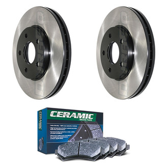 DuraGo® - Electrophoretic Coated Plain Front Brake Kit with Ceramic Pads
