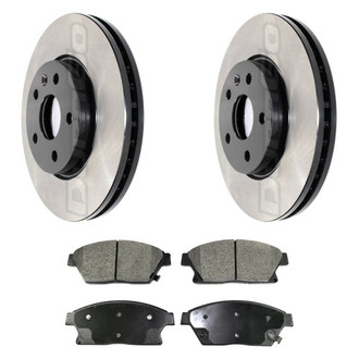 DuraGo® - Electrophoretic Coated Plain Front Brake Kit with Ceramic Pads