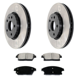 DuraGo® - Electrophoretic Coated Plain Front Brake Kit with Ceramic Pads