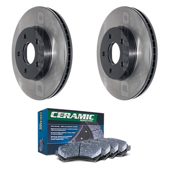 DuraGo® - Electrophoretic Coated Plain Front Brake Kit with Ceramic Pads