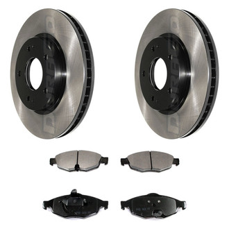 DuraGo® - Electrophoretic Coated Plain Front Brake Kit with Ceramic Pads
