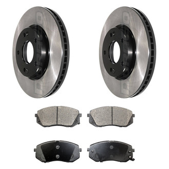 DuraGo® - Electrophoretic Coated Plain Front Brake Kit with Ceramic Pads