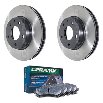DuraGo® - Electrophoretic Coated Plain Front Brake Kit with Ceramic Pads