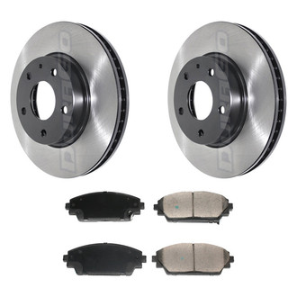 DuraGo® - Electrophoretic Coated Plain Front Brake Kit with Ceramic Pads