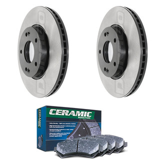 DuraGo® - Electrophoretic Coated Plain Front Brake Kit with Ceramic Pads