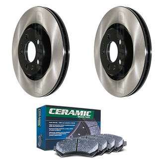 DuraGo® - Electrophoretic Coated Plain Front Brake Kit with Ceramic Pads