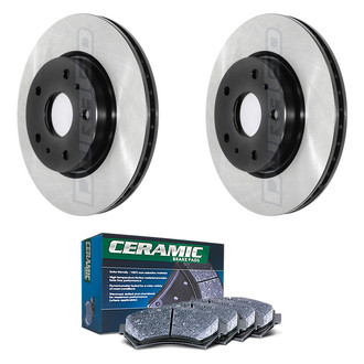 DuraGo® - Electrophoretic Coated Plain Front Brake Kit with Ceramic Pads