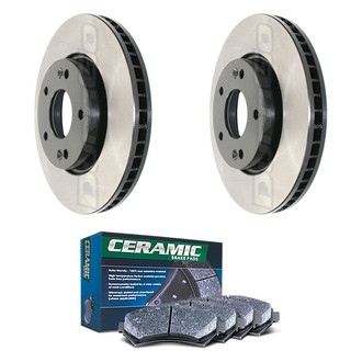 DuraGo® - Electrophoretic Coated Plain Front Brake Kit with Ceramic Pads