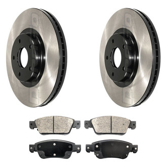 DuraGo® - Electrophoretic Coated Plain Front Brake Kit with Ceramic Pads