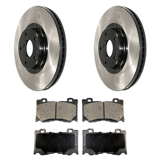 DuraGo® - Electrophoretic Coated Plain Front Brake Kit with Ceramic Pads