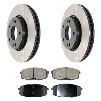 DuraGo® - Electrophoretic Coated Plain Front Brake Kit with Ceramic Pads