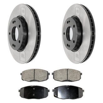 DuraGo® - Electrophoretic Coated Plain Front Brake Kit with Ceramic Pads