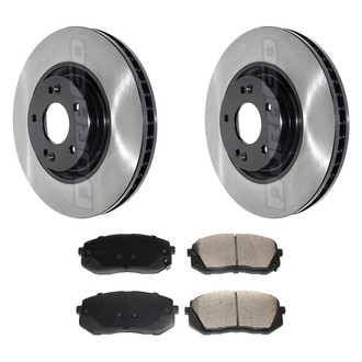 DuraGo® - Electrophoretic Coated Plain Front Brake Kit with Ceramic Pads