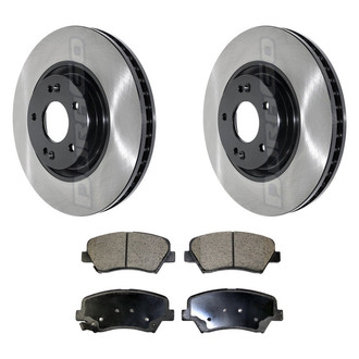 DuraGo® - Electrophoretic Coated Plain Front Brake Kit with Ceramic Pads