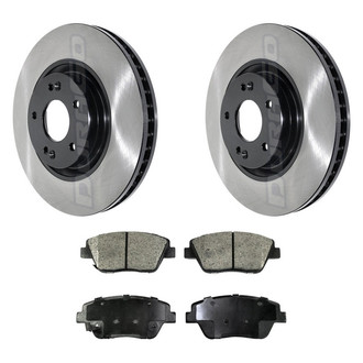 DuraGo® - Electrophoretic Coated Plain Front Brake Kit with Ceramic Pads
