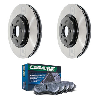 DuraGo® - Electrophoretic Coated Plain Front Brake Kit with Ceramic Pads