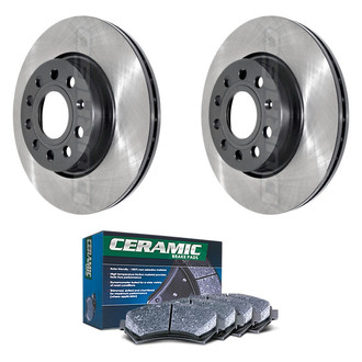 DuraGo® - Electrophoretic Coated Plain Front Brake Kit with Ceramic Pads