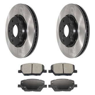 DuraGo® - Electrophoretic Coated Plain Front Brake Kit with Ceramic Pads