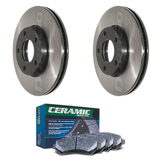 DuraGo® - Electrophoretic Coated Plain Front Brake Kit with Ceramic Pads