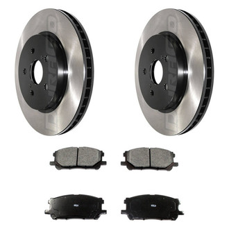 DuraGo® - Electrophoretic Coated Plain Front Brake Kit with Ceramic Pads