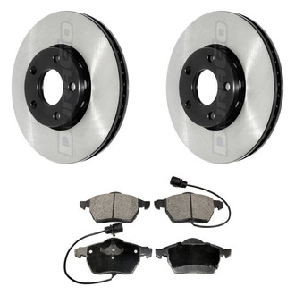 DuraGo® - Electrophoretic Coated Plain Front Brake Kit with Ceramic Pads