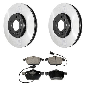 DuraGo® - Electrophoretic Coated Plain Front Brake Kit with Ceramic Pads