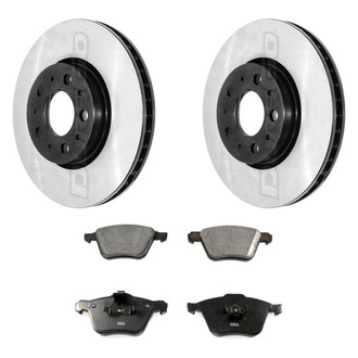 DuraGo® - Electrophoretic Coated Plain Front Brake Kit with Ceramic Pads