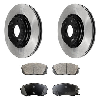 DuraGo® - Electrophoretic Coated Plain Front Brake Kit with Ceramic Pads