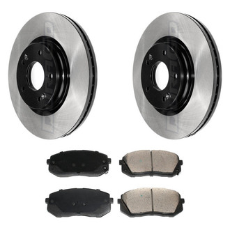 DuraGo® - Electrophoretic Coated Plain Front Brake Kit with Ceramic Pads