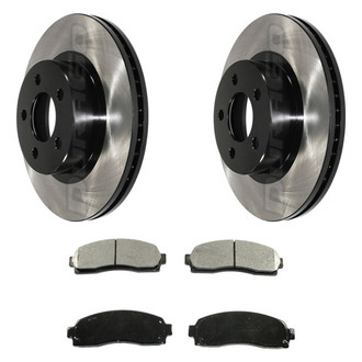 DuraGo® - Electrophoretic Coated Plain Front Brake Kit with Ceramic Pads
