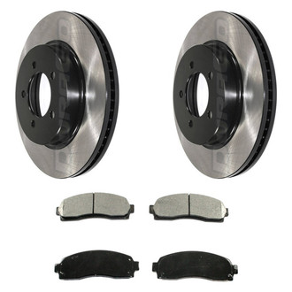 DuraGo® - Electrophoretic Coated Plain Front Brake Kit with Ceramic Pads