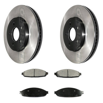DuraGo® - Electrophoretic Coated Plain Front Brake Kit with Ceramic Pads