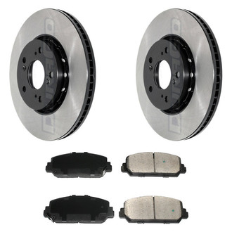 DuraGo® - Electrophoretic Coated Plain Front Brake Kit with Ceramic Pads