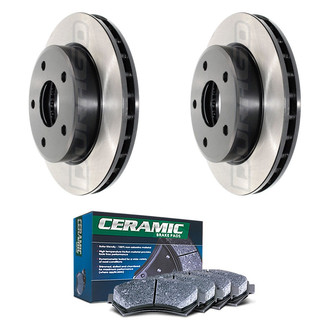 DuraGo® - Electrophoretic Coated 1-Piece Plain Brake Kit with Ceramic Brake Pads