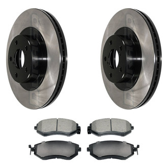 DuraGo® - Electrophoretic Coated Plain Front Brake Kit with Ceramic Pads