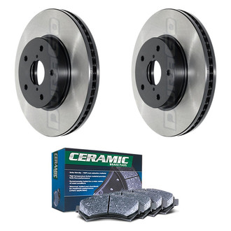 DuraGo® - Electrophoretic Coated Plain Front Brake Kit with Ceramic Pads