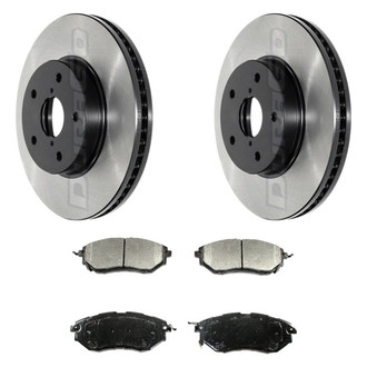 DuraGo® - Electrophoretic Coated Plain Front Brake Kit with Ceramic Pads
