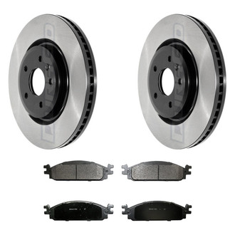 DuraGo® - Electrophoretic Coated Plain Front Brake Kit with Ceramic Pads
