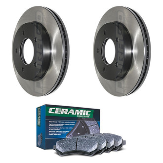 DuraGo® - Electrophoretic Coated Plain Front Brake Kit with Ceramic Pads
