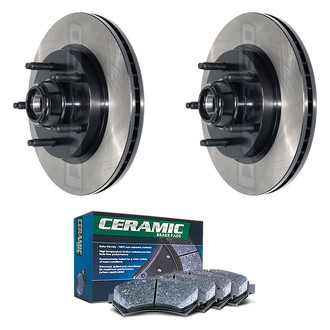 DuraGo® - Electrophoretic Coated Plain Front Brake Kit with Ceramic Pads