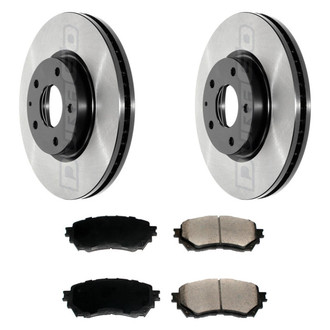 DuraGo® - Electrophoretic Coated Plain Front Brake Kit with Ceramic Pads