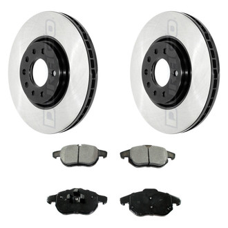 DuraGo® - Electrophoretic Coated Plain Front Brake Kit with Ceramic Pads