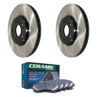DuraGo® - Electrophoretic Coated Plain Front Brake Kit with Ceramic Pads