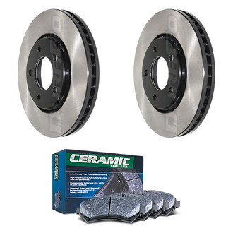 DuraGo® - Electrophoretic Coated Plain Front Brake Kit with Ceramic Pads